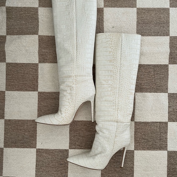 PARIS TEXAS Croc-effect leather knee-high boots size US 10/EU 40 - Picture 2 of 6
